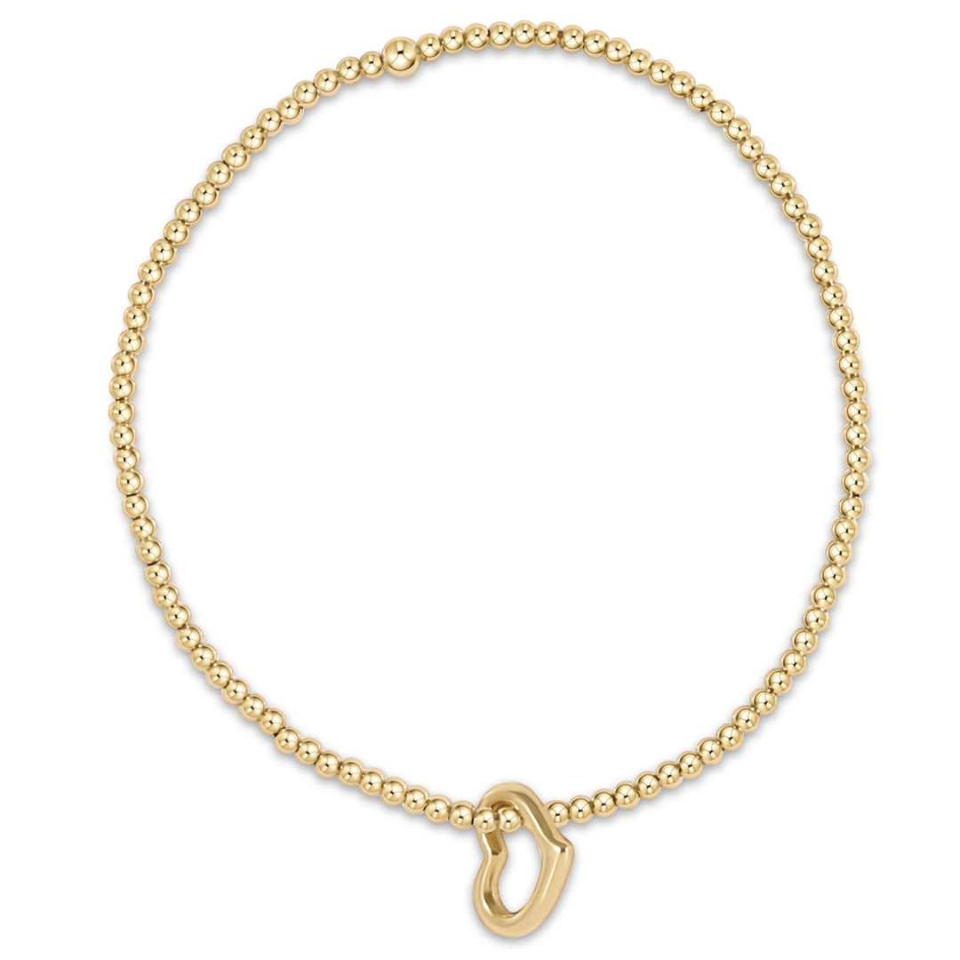 e. newtonClassic Gold 2.5mm Bracelet - Love Gold Charm - The Lady Ship Boutique
