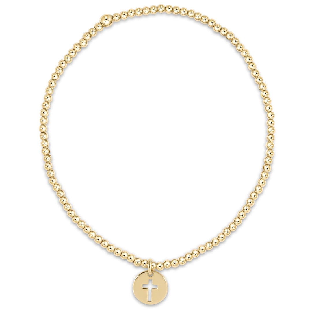 e. newtonClassic Gold 2mm Bracelet - Blessed Small Gold Disc - The Lady Ship Boutique