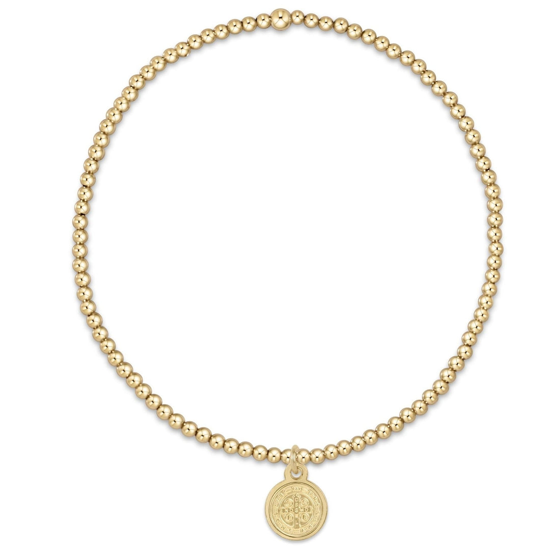 e. newtonClassic Gold 2mm Bracelet - Blessing Small Gold Disc - The Lady Ship Boutique