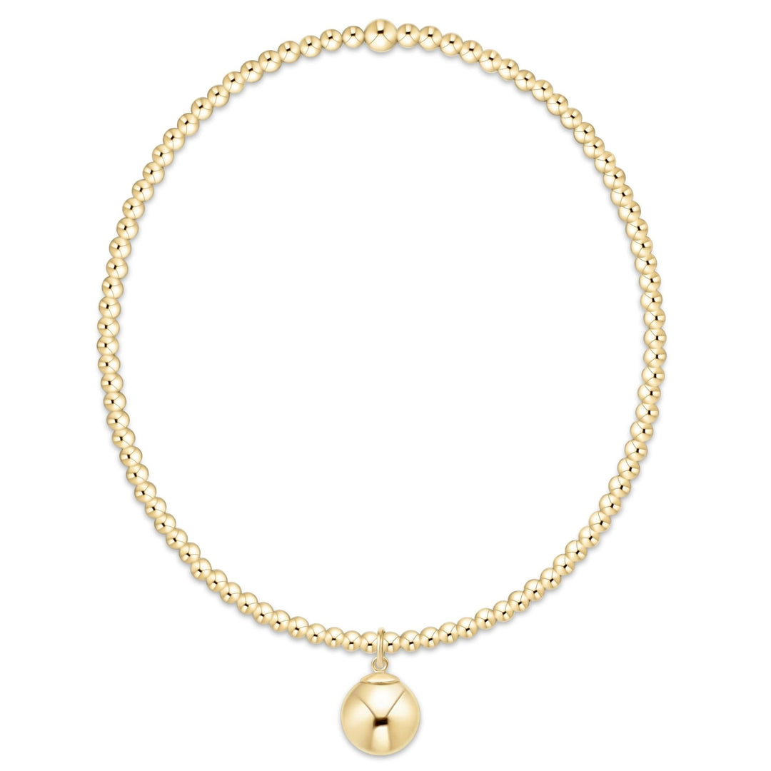 e. newtonClassic Gold 2mm Bracelet - Classic Gold 8mm Charm - The Lady Ship Boutique