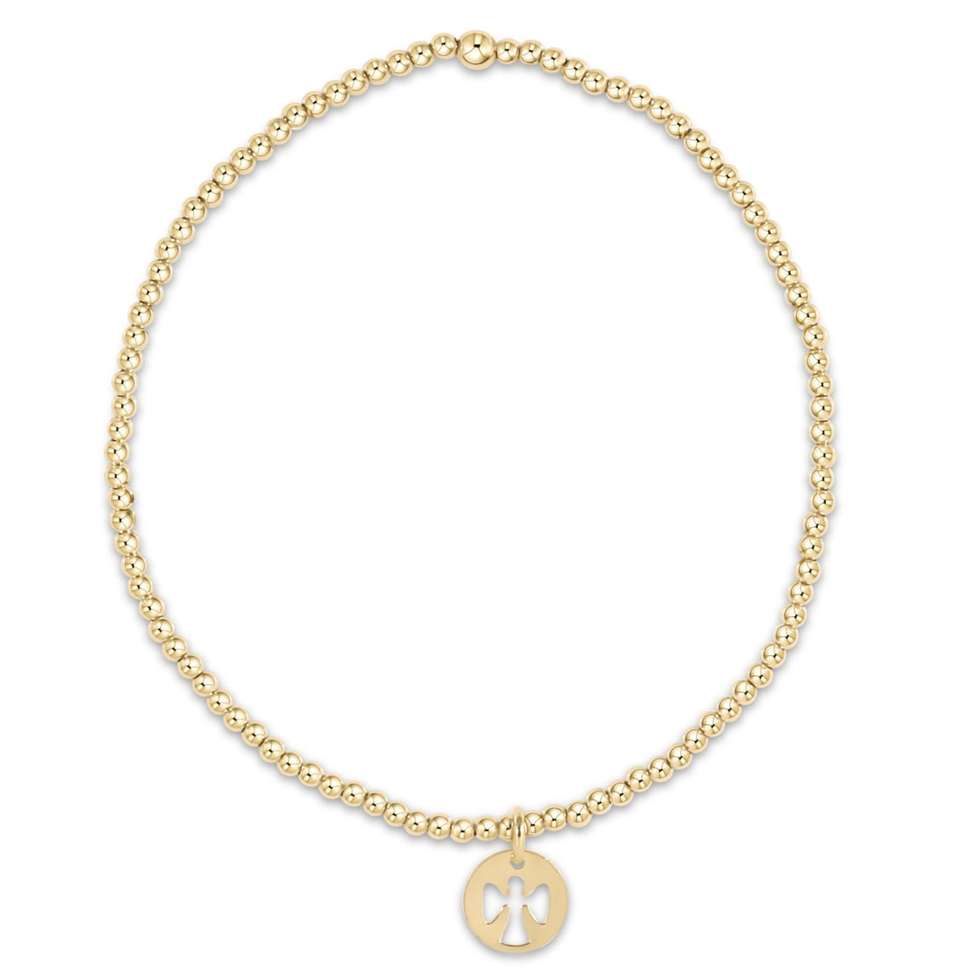 e. newtonClassic Gold 2mm Bracelet - Guardian Angel Small Gold Disc - The Lady Ship Boutique