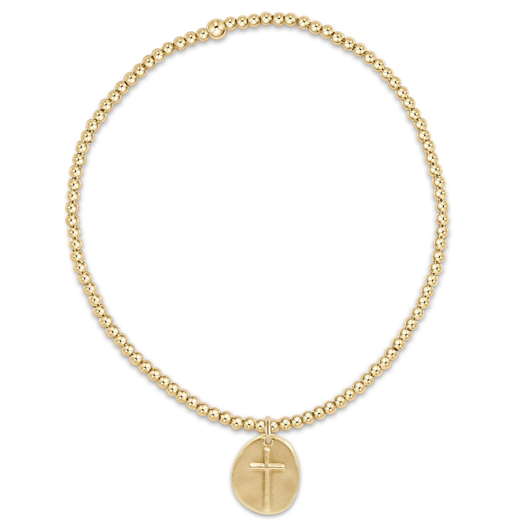 e. newtonClassic Gold 2mm Bracelet - Inspire Small Gold Disc - The Lady Ship Boutique