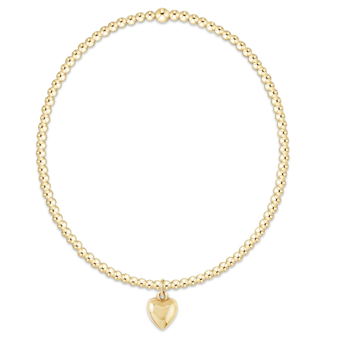 e. newtonClassic Gold 2mm Bracelet - Love Plush Small Gold Charm - The Lady Ship Boutique