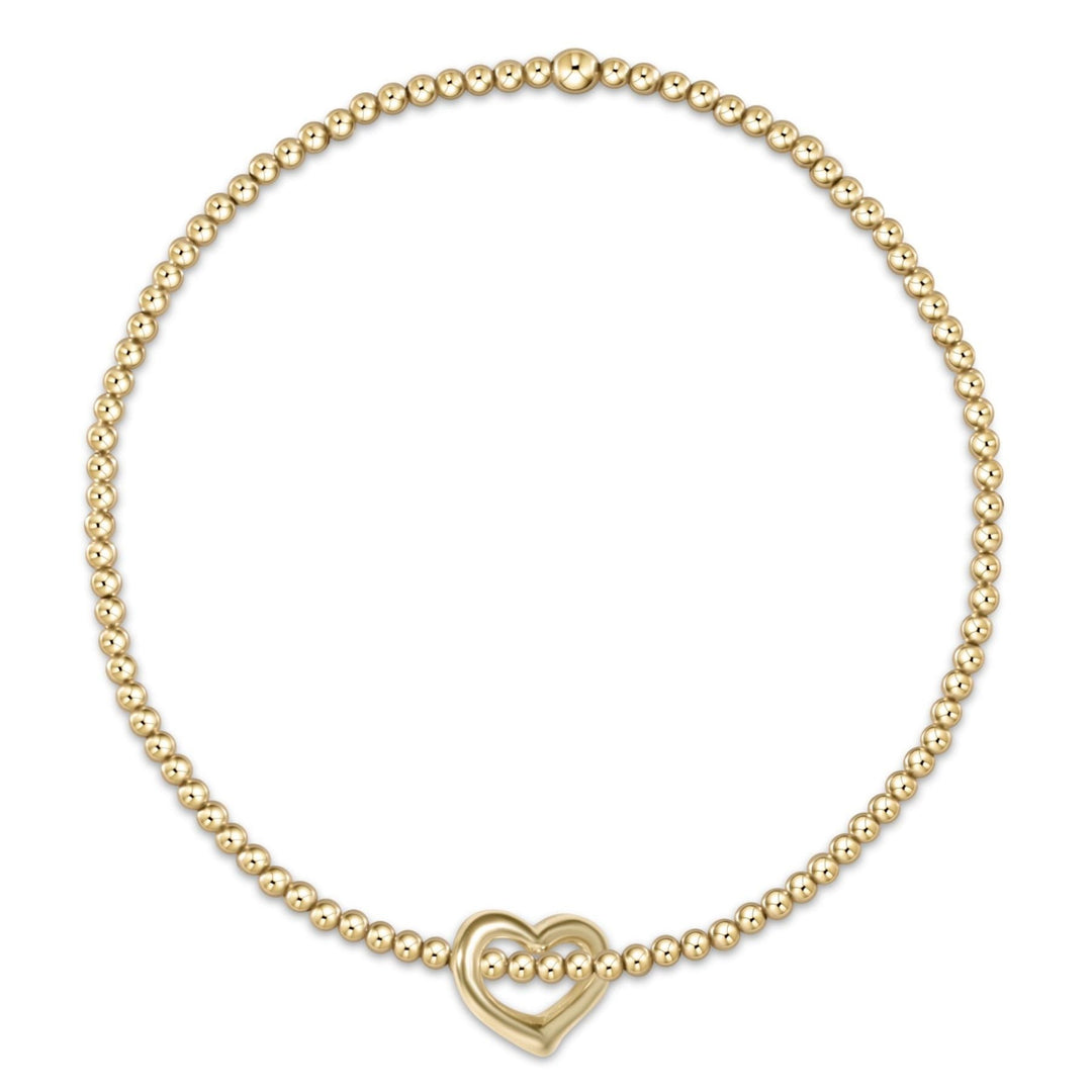 e. newtonClassic Gold 2mm Bracelet - Love Small Gold Charm - The Lady Ship Boutique