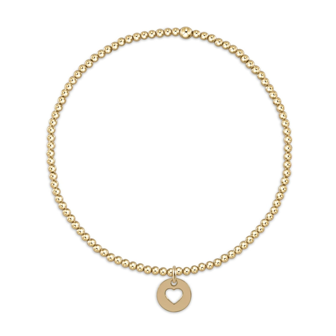 e. newtonClassic Gold 2mm Bracelet - Love Small Gold Disc - The Lady Ship Boutique