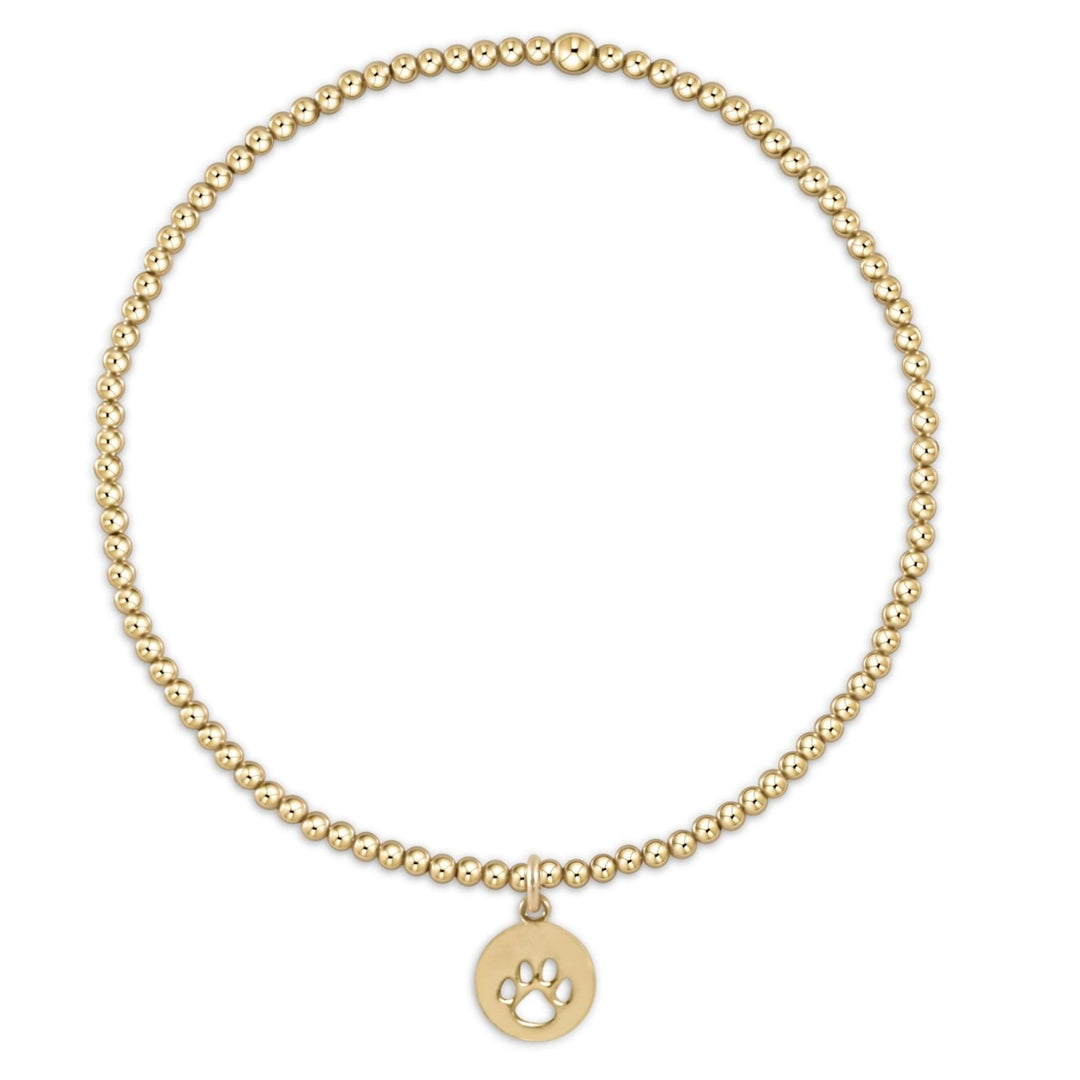 e. newtonClassic Gold 2mm Bracelet - Paw Print Small Gold Disc - The Lady Ship Boutique