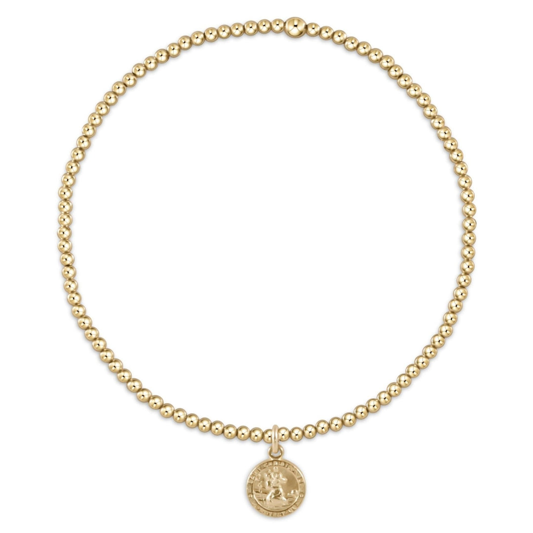 e. newtonClassic Gold 2mm Bracelet - Protection Small Gold Disc - The Lady Ship Boutique