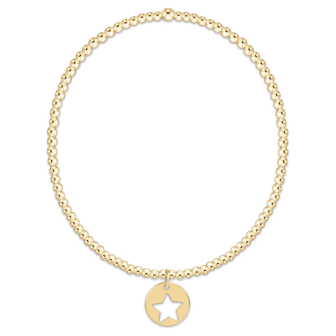e. newtonClassic Gold 2mm Bracelet - Star Small Gold Disc - The Lady Ship Boutique