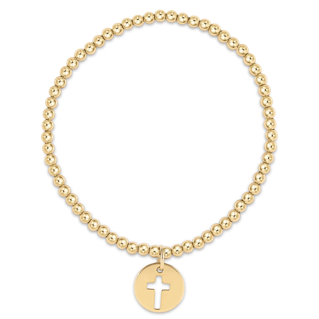 e. newtonClassic Gold 3mm Bracelet - Blessed Gold Disc - The Lady Ship Boutique