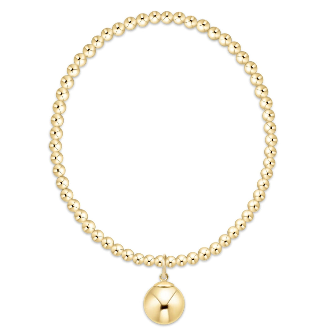 e. newtonClassic Gold 3mm Bracelet - Classic Gold 10mm Charm - The Lady Ship Boutique