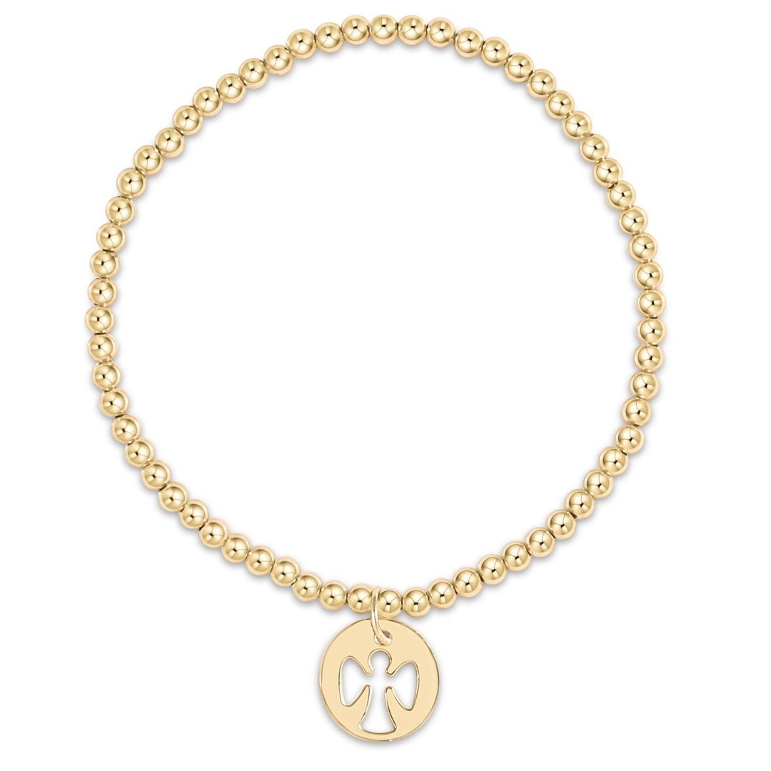 e. newtonClassic Gold 3mm Bracelet - Guardian Angel Gold Disc - The Lady Ship Boutique