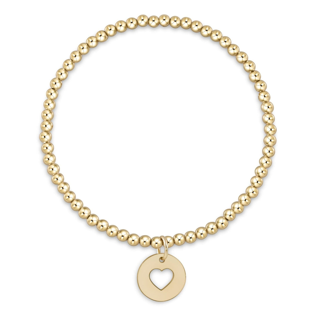 e. newtonClassic Gold 3mm Bracelet - Love Gold Disc - The Lady Ship Boutique