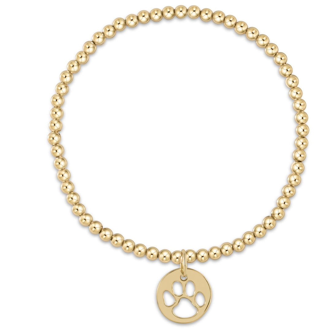 e. newtonClassic Gold 3mm Bracelet - Paw Print Gold Disc - The Lady Ship Boutique