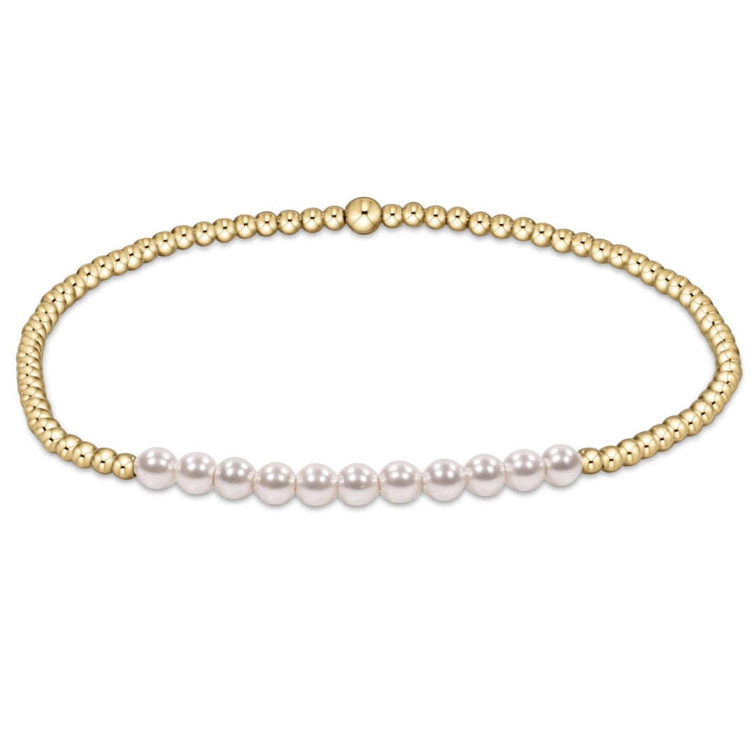 e. newtonGold Bliss Pearl 3mm Bracelet - The Lady Ship Boutique