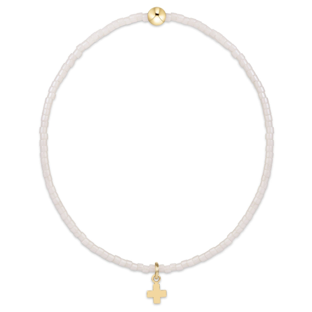 e. newtonHope Classic Bracelet - Milkshake - Signature Cross Small Gold Charm - The Lady Ship Boutique