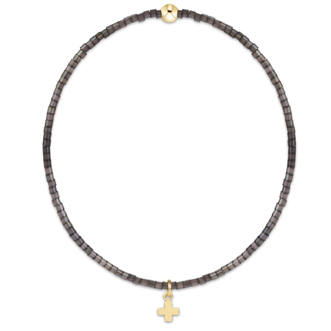 e. newtonHope Classic Bracelet - Moonlight - Signature Cross Small Gold Charm - The Lady Ship Boutique