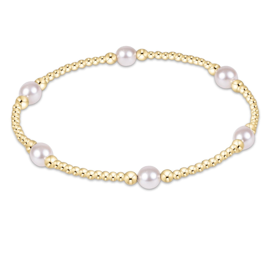 e. newtonPurpose Pearl 5mm Gold Bracelet - The Lady Ship Boutique