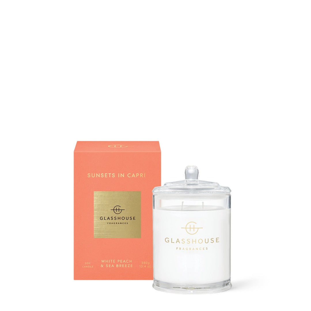GlasshouseSunsets in Capri Candle, 13.4 oz - The Lady Ship Boutique