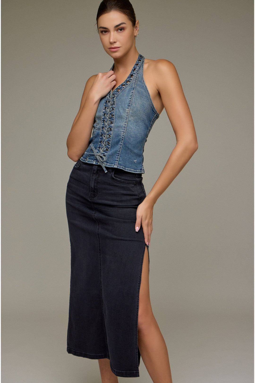 Hidden JeansPeyton Midi Skirt - The Lady Ship Boutique