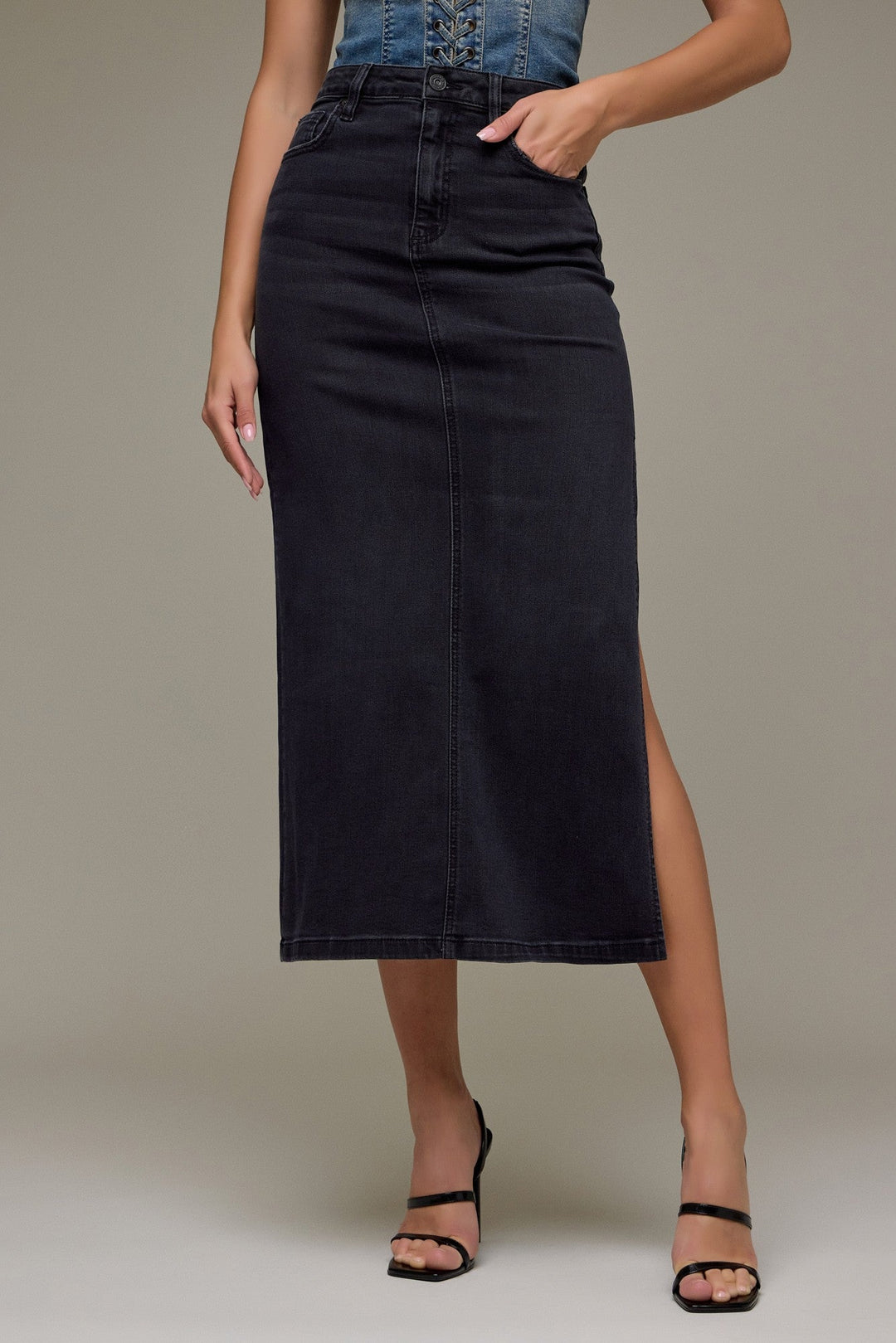 Hidden JeansPeyton Midi Skirt - The Lady Ship Boutique